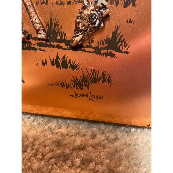 Vintage John Louw 3D Copper Art Giraffe Safari Decor - Picture 3 of 4